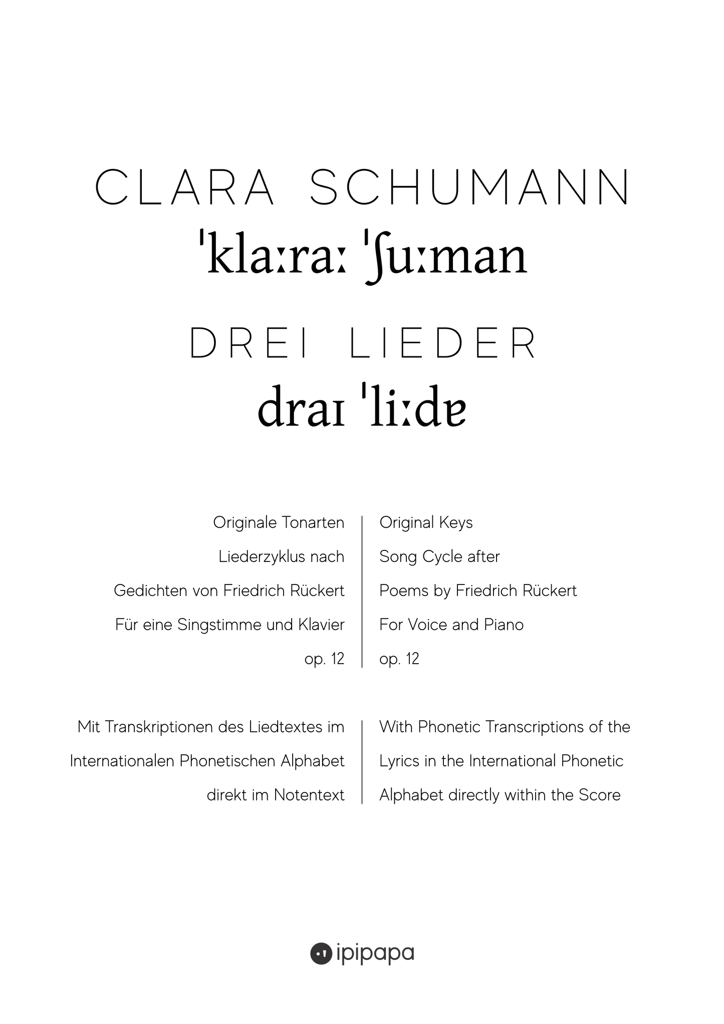Drei Lieder, op. 12